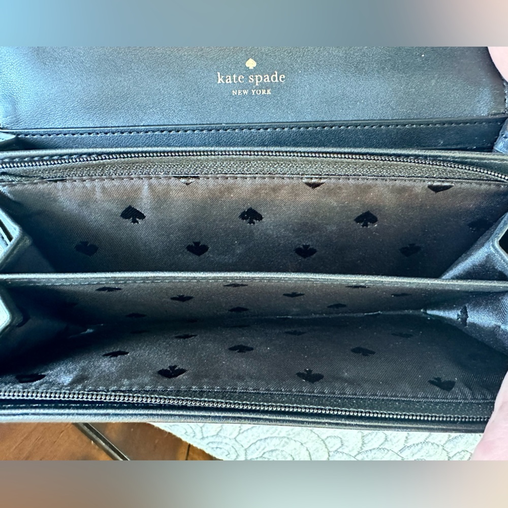 EUC♠️Kate Spade Natalia Large Turn Lock Wallet black/silver - Picture 9 of 9